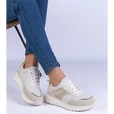 Gemre Beige sneakers decorated with glitter and rhinestones Savina | shoptok.hr