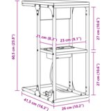 vidaXL Nočna omarica Črni hrast 41.5 x 26 x 60.5 cm Konstruiran les | Shoptok.si