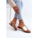 EVENTO PE1 Women's Eco Leather Flat Sandals Golden Maliha | Shoptok.si