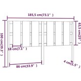  Uzglavlje za krevet bijelo 185 5x4x100 cm od masivne borovine | shoptok.hr