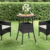  Vrtni stol Ø 60 x 75 cm od bagremovog drva i poliratana crni | shoptok.hr