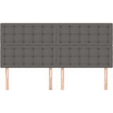  Posteljno vzglavje 4 kosa siv 80x5x78/88 cm umetno usnje, (20952558) | Shoptok.si