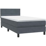 Box Spring krevet s madracem tamno sivi 80x210 cm baršun | shoptok.hr