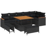  Sjedeća garnitura za vrt 9 kom. Crna poliratan 100 x 100 x 71 cm | shoptok.hr
