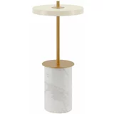 UMAGE Kremno bela marmorna LED zatemnitvena namizna svetilka s kovinskim senčnikom (višina 25,5 cm) Asteria Move Mini –