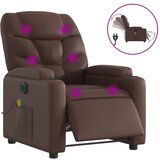 Maison Chic Električni masažni naslanjač - Relax naslanjač rjavo umetno usnje, (22134235) | Shoptok.si