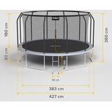 Rebel ACTIVE Trambolina sa unutrašnjom mrežom i merdevinama PRO 427cm RBA-8004 | Eponuda.com