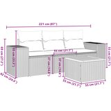  4-dijelni set vrtnih sofa od poliratana s jastucima crni | shoptok.hr