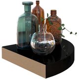 vidaXL Plutajuća kutna polica visoki sjaj crna 25 x 25 x 3,8 cm MDF | shoptok.hr