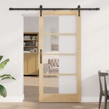  Klizna vrata Prirodna i crna 93 x 202 cm | shoptok.hr