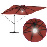  Cantilever Roma suncobran s LED svjetlima Terakota 286x285x270 cm Aluminij | shoptok.hr