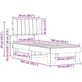  Posteljni okvir z oblazinjenim vzglavjem Taupe 75 x 190 cm, (5000101771) | Shoptok.si