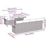  Sjedeća garnitura za vrt 8 kom. Bež poliratan 100 x 55 x 73 cm | Shoptok.si