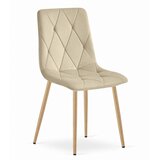 Libra stolica - svijetlo bež baršun / noge u boji drveta x 2 | shoptok.hr