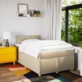  Krevet s oprugama i madracem krem 120 x 200 cm od tkanine | shoptok.hr