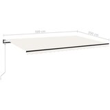 vidaXL Automatska tenda sa senzorom za vjetar LED 500x350 cm krem | shoptok.hr