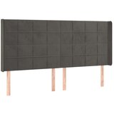  Uzglavlje s ušima tamnosivo 183x16x118/128 cm baršunasto | shoptok.hr