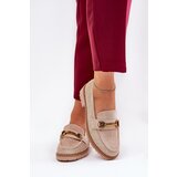Boto Women’s moccasins with braid and gold detail beige Seffolia | Shoptok.si