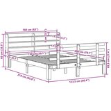 vidaXL Posteljni okvir z vzglavjem 150x200 cm trdna borovina | Shoptok.si