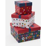 Sinsay Božićni set od 3 kutije za poklone s kolorističkim uzorcima | shoptok.hr