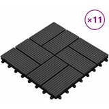  Pločice za decking 11 kom. Crna 30 x 30 cm WPC | shoptok.hr