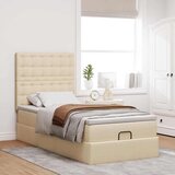vidaXL otomanski okvir kreveta s madraca krem 80x200cm od tkanine | shoptok.hr