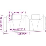 vidaXL Jastuk za uzglavlje crni 160 cm od umjetne kože | shoptok.hr