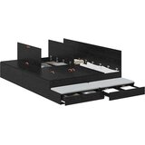  Krevet s ladicama Crni hrast 140 cm Konstruirano drvo | shoptok.hr
