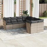 Maison Chic Seti vrtnega pohištva - Vrtna garnitura - Vrtni pohištvo set 8-delna z blazinami siv poli ratan, (21800365) | Shoptok.si