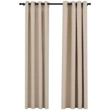 vidaXL Zatemnitvene zavese z obročki 2 kosa bež 140x245 cm, (20767975) | Shoptok.si