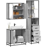 Maison Chic Kopalniški sestavi - Kopalniško pohištvo 3 kosi siva sonoma inženirski les, (21787424) | Shoptok.si