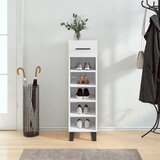 Shumee Ormarić za cipele sjajni bijeli 30x35x105 cm konstruirano drvo | shoptok.hr