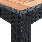 In zunanja jedilna garnitura 7-delna poli ratan akacija črna | Shoptok.si