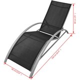  Ležaljka za sunčanje sa suncobranom aluminijum crna | shoptok.hr