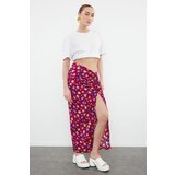 Trendyol Fuchsia Patterned Woven Skirt cene