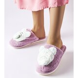 Gemre Purple and Green Soft Bee Slippers Cene