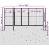  Vrtna vrata čelična 400 x 150 cm antracit | shoptok.hr