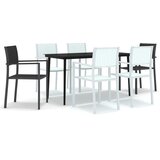  7-dijelni vrtni blagovaonski set crno-bijeli | shoptok.hr