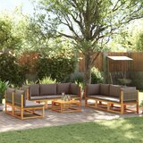 vidaXL 9-dijelna set vrtnih sofa s jastucima masivno bagremovo drvo | shoptok.hr