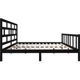  Okvir za krevet od masivne borovine crni 200 x 200 cm | shoptok.hr