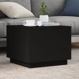 vidaXL Klubska mizica z LED lučkami črna 50x50x40 cm Cene