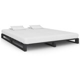 Posteljni okvir iz palet siva trdna borovina 200x200 cm Cene