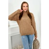 Kesi Sweater with decorative ruffle Camel Cene