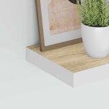  Plutajuće zidne police 2 kom hrast i bijele 23x23,5x3,8 cm MDF | shoptok.hr