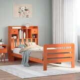 vidaXL Knjižna postelja brez ležišča vošč. rjava 90x200 cm borovina | Shoptok.si