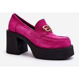 Kesi Zazoo women's suede high-heeled shoes, fuchsia Cene