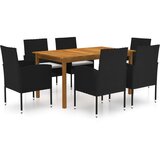 The Living Store Vrtna jedilna garnitura 7-delna črna - Jedilna Garnitura, (21467922) | Shoptok.si