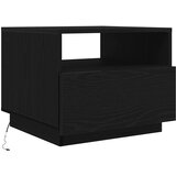  Klub stolić s LED svjetlima crni hrast 50x49x40 cm | shoptok.hr