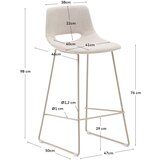 Kave Home Bež barski stol (višina sedeža 76 cm) Zahara – | Shoptok.si
