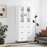  Visoka komoda bijela 69,5x34x180 cm konstruirano drvo Cijene